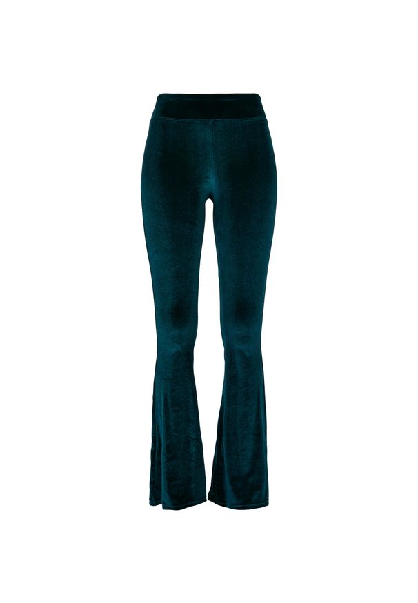 Damskie legginsy z wysoką talią Urban Classics velvet boot (GT). Stan: podwyższony. Kolor: niebieski, wielokolorowy, różowy. Materiał: welur