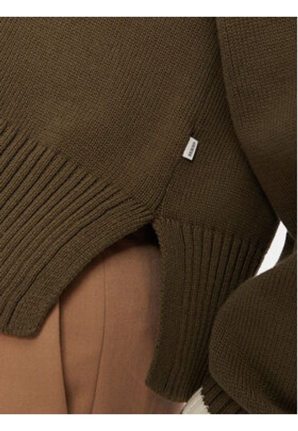 Guess Jeans Kardigan W4BR81 Z3HM1 Khaki Regular Fit. Kolor: brązowy. Materiał: bawełna