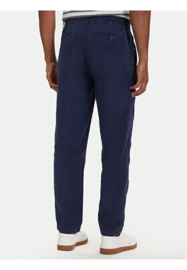 Polo Ralph Lauren Spodnie materiałowe 710940611001 Granatowy Tapered Fit. Kolor: niebieski. Materiał: len