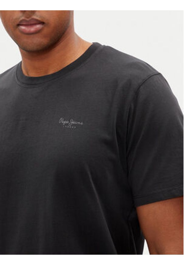 Pepe Jeans T-Shirt Jacko PM508664 Czarny Regular Fit. Kolor: czarny. Materiał: bawełna