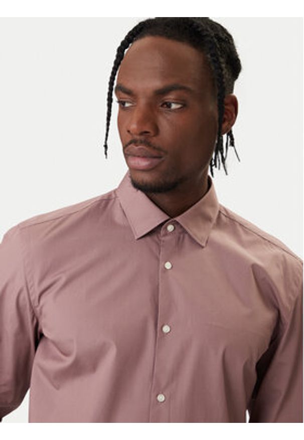 Hugo - HUGO Koszula Kenno 50289499 Beżowy Slim Fit. Kolor: beżowy. Materiał: bawełna