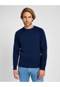Lee - MESKI SWETER LEE CLEAN RAGLAN SWEATER TRUE NAVY 112355671. Długość rękawa: raglanowy rękaw #1