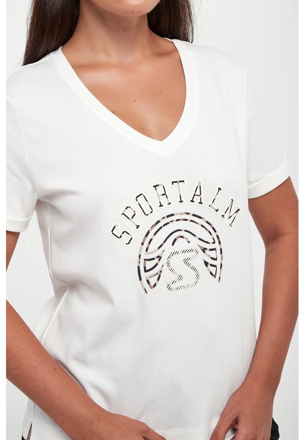 Sportalm - T-shirt damski z logo SPORTALM