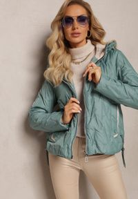 Renee - Zielona Pikowana Kurtka ze Ściągaczami Keulie. Kolor: zielony. Styl: elegancki #3