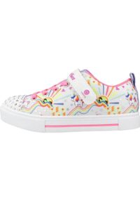 skechers - Buty do chodzenia dla dzieci Skechers Unicorn Sunshine. Zapięcie: rzepy. Kolor: biały, wielokolorowy, różowy. Materiał: guma, materiał, syntetyk, tkanina. Szerokość cholewki: normalna. Sport: turystyka piesza