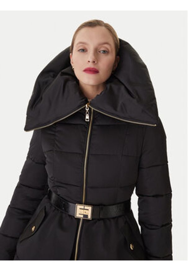 Elisabetta Franchi Płaszcz zimowy PI-86Z-56E2-V790 Czarny Regular Fit. Kolor: czarny. Materiał: syntetyk. Sezon: zima