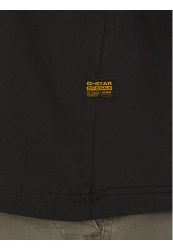 G-Star RAW - G-Star Raw T-Shirt Floock G-Script D25148-C784 Czarny Regular Fit. Kolor: czarny. Materiał: bawełna