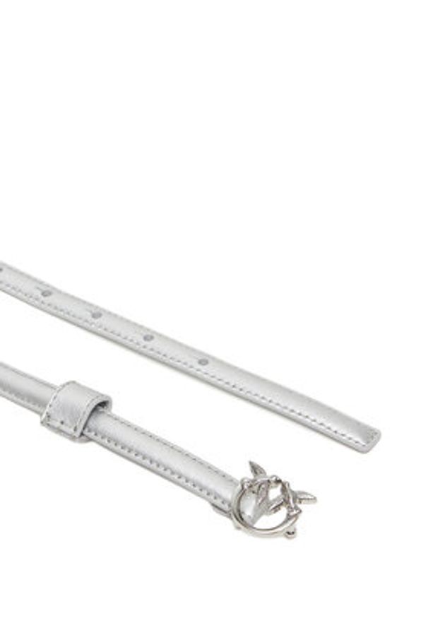 Pinko - PINKO Pasek Damski Love Berry H1 Belt AI 25-26 PLT01 102148 A0F1 Srebrny. Kolor: srebrny. Materiał: skóra