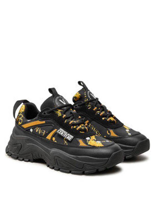 Versace Jeans Couture Sneakersy 77VA3SVG ZP321 Czarny. Kolor: czarny. Materiał: skóra