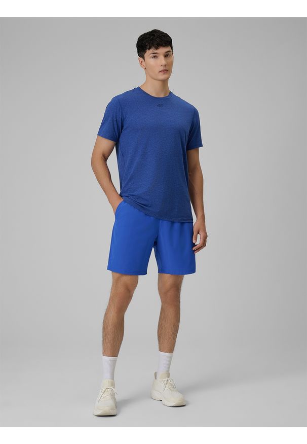 4f - 4F Koszulka treningowa regular szybkoschnąca męska - niebieska XL. Kolor: niebieski. Materiał: skóra. Sport: fitness