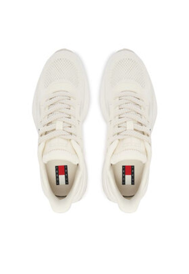 Tommy Jeans Sneakersy Tjw Sporty Knit Runner EN0EN02962 Biały. Kolor: biały. Materiał: materiał
