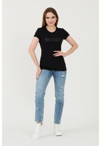 Guess - GUESS Czarny t-shirt Sangallo Tee. Kolor: czarny #2