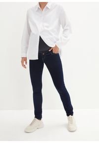 bonprix - Dżinsy ciążowe ocieplane Skinny. Kolekcja: moda ciążowa. Kolor: niebieski