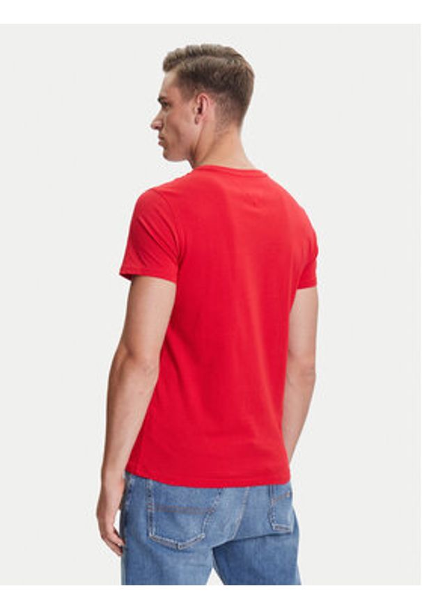 Tommy Jeans T-Shirt DM0DM04411 Czerwony Slim Fit. Kolor: czerwony. Materiał: bawełna