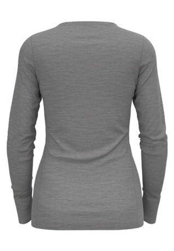 Odlo - Koszulka termoaktywna z długim rękawem damska ODLO z wełną merino. Kolor: szary. Materiał: wełna. Długość rękawa: długi rękaw. Długość: długie