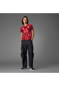 Adidas - Koszulka piłkarska damska ADIDAS Niemcy 2025 wyjazdowa. Kolor: czerwony. Materiał: materiał. Sport: piłka nożna