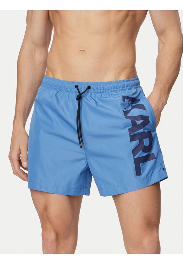 Karl Lagerfeld - KARL LAGERFELD Szorty kąpielowe A1M46013 Niebieski Regular Fit. Kolor: niebieski. Materiał: syntetyk