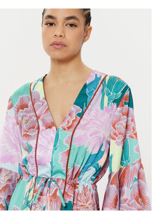 Maaji Sukienka letnia Japanese Eden PT2472CPO003 Fioletowy Regular Fit. Kolor: fioletowy. Materiał: syntetyk. Sezon: lato