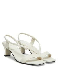 Calvin Klein Sandały Heel Sandal 50 Squared Lth HW0HW02534 Biały. Kolor: biały. Materiał: skóra #5