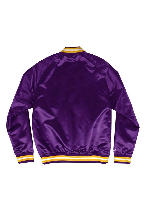 Mitchell & Ness - Lekka satynowa kurtka Los Angeles Lakers. Kolor: fioletowy. Materiał: satyna. Sport: koszykówka