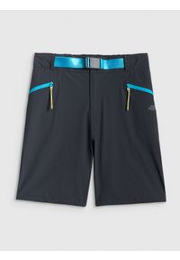 4f - 4F Spodenki trekkingowe szybkoschnące damskie - czarne XXL. Stan: podwyższony. Kolor: czarny. Materiał: tkanina, skóra. Długość: do kolan. Sezon: lato. Sport: turystyka piesza #1