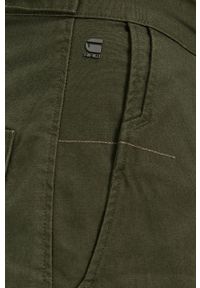G-Star RAW - G-Star Raw Spodnie męskie kolor zielony w fasonie chinos. Kolor: zielony. Materiał: dzianina, poliester, tkanina, bawełna. Wzór: gładki