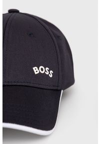 Boss czapka BOSS GREEN 50468257 kolor granatowy gładka. Kolor: niebieski. Materiał: bawełna. Wzór: gładki #3