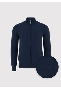 Pako Lorente - PAKO LORENTE – Granatowy rozpinany sweter z kieszeniami. Okazja: na co dzień. Kolor: niebieski. Materiał: wełna, poliamid, bawełna. Sezon: jesień. Styl: casual #4