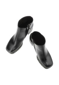 Czarne Botki Armodo Damskie Buty Na Eleganckim Obcasie. Kolor: czarny. Materiał: materiał, skóra. Szerokość cholewki: normalna. Obcas: na obcasie. Styl: elegancki. Wysokość obcasa: średni #6