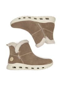 Rieker Botki M6050-64 Beżowy. Kolor: beżowy. Materiał: skóra, zamsz #6