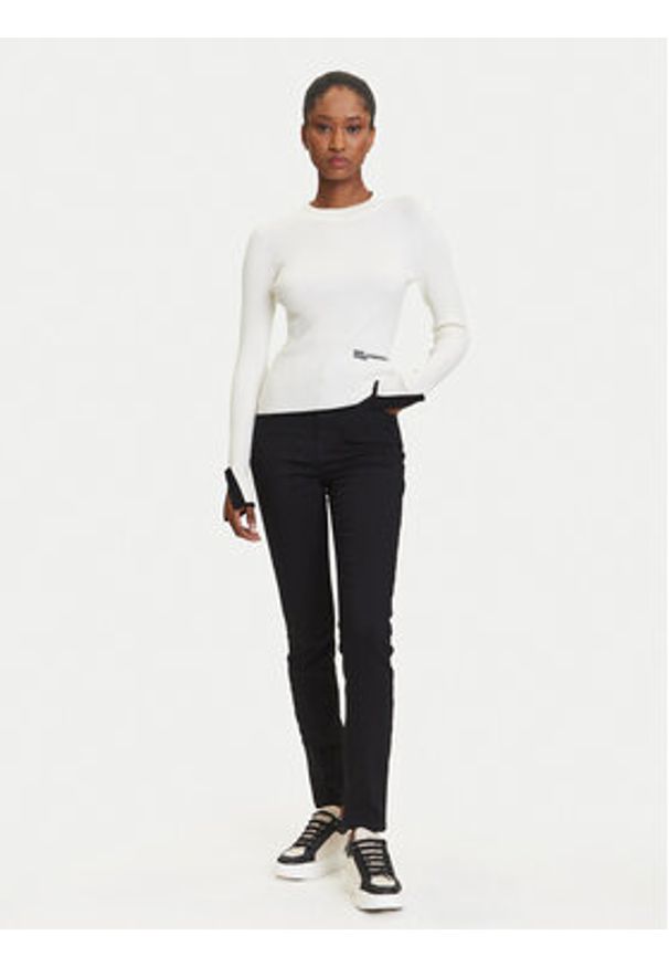 Karl Lagerfeld Jeans Sweter A3W18006 Écru Slim Fit. Materiał: syntetyk