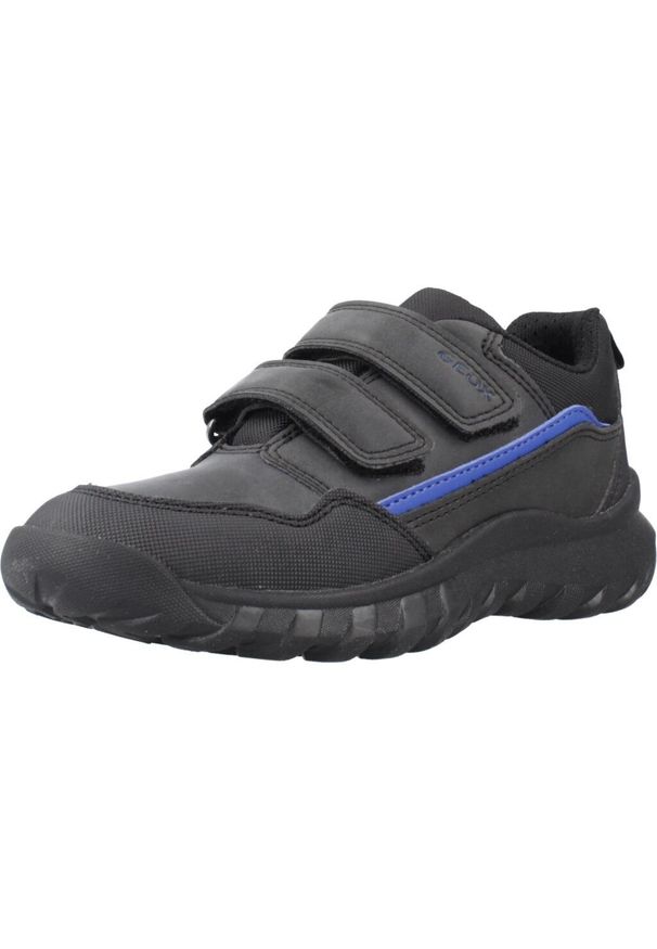 Geox - Buty GEOX J SIMBYOS BOY Czarny. Kolor: czarny. Materiał: syntetyk, tkanina. Sport: turystyka piesza