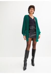 bonprix - Długi kardigan. Kolor: zielony. Materiał: dzianina. Długość: długie #2