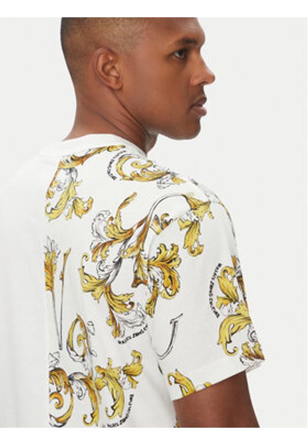 Versace Jeans Couture T-Shirt 78GAH609 Biały Regular Fit. Kolor: biały. Materiał: bawełna