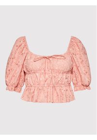 Guess Bluzka Lulu W2GH39 WEIV0 Różowy Slim Fit. Kolor: różowy. Materiał: bawełna #3