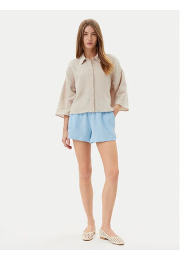 Vero Moda Szorty materiałowe Natali 10279687 Niebieski Baggy Fit. Kolor: niebieski. Materiał: bawełna
