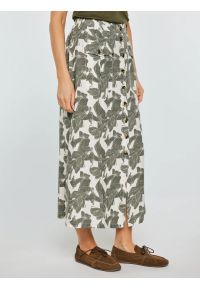 Big-Star - Spódnica damska lniana midi w roślinny wzór Roliana 000. Kolor: wielokolorowy. Materiał: len. Styl: wizytowy, elegancki #4