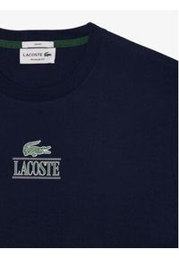 Lacoste T-Shirt TH1147 Granatowy Regular Fit. Kolor: niebieski. Materiał: bawełna #3