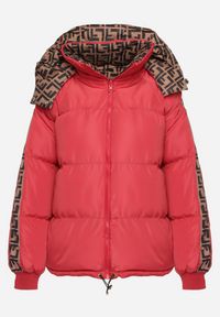 Born2be - Czerwona Dwustronna Kurtka Puffer z Odpinanym Kapturem i Kieszeniami Erisaria. Okazja: na spacer. Kolor: czerwony. Materiał: materiał, jeans. Styl: wizytowy, elegancki #6