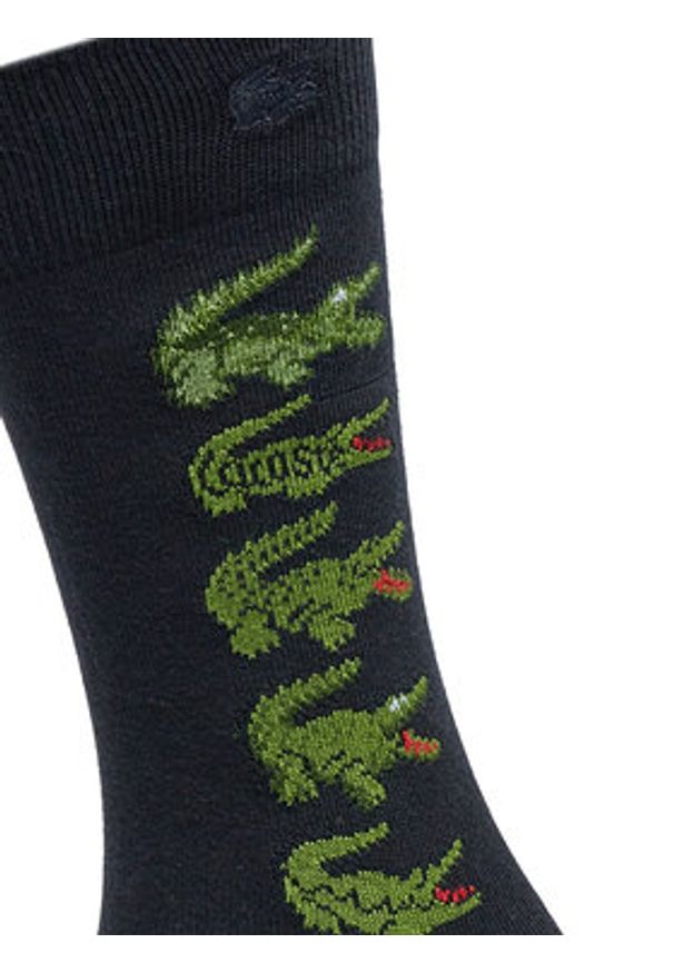 Lacoste Zestaw 2 par wysokich skarpet męskich RA1513 Granatowy. Kolor: niebieski. Materiał: materiał, bawełna