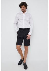 Armani Exchange koszula bawełniana męska kolor biały slim z kołnierzykiem klasycznym. Typ kołnierza: kołnierzyk klasyczny. Kolor: biały. Materiał: bawełna. Długość rękawa: długi rękaw. Długość: długie. Styl: klasyczny #4