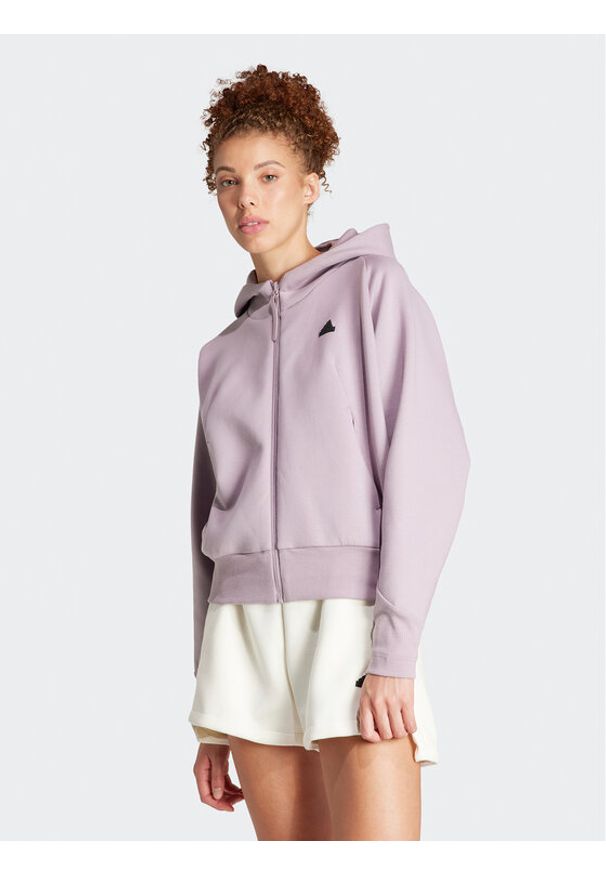Adidas - adidas Bluza Z.N.E. IS3934 Fioletowy Loose Fit. Kolor: fioletowy. Materiał: bawełna, syntetyk