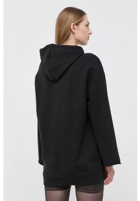 Pinko sukienka bawełniana kolor czarny mini oversize. Typ kołnierza: kaptur. Kolor: czarny. Materiał: bawełna. Długość rękawa: długi rękaw. Typ sukienki: oversize. Długość: mini #4