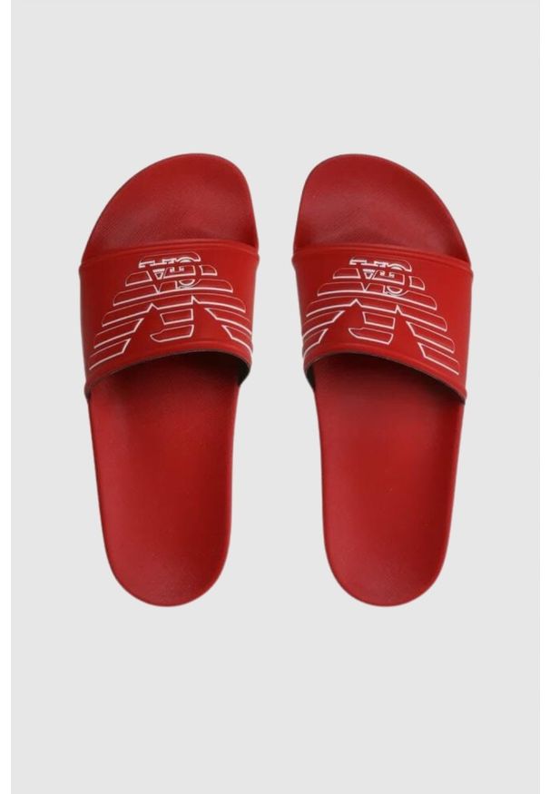 Emporio Armani - EMPORIO ARMANI Klapki czerwone z logo, Rozmiar 39. Kolor: czerwony