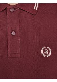 Big-Star - Koszulka męska polo bordowa Poller 604. Okazja: do pracy, na randkę. Typ kołnierza: polo. Kolor: czerwony. Materiał: jeans, dzianina. Wzór: haft. Styl: klasyczny, sportowy, elegancki