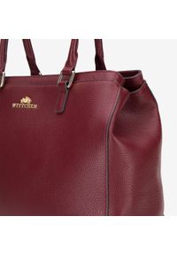 Wittchen - Torebka kuferek skórzana klasyczna. Kolor: czerwony. Wzór: haft. Dodatki: z haftem. Materiał: skórzane. Styl: klasyczny #2