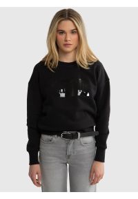 Big-Star - Bluza damska z aplikacją czarna Oneidea 906. Kolor: czarny. Materiał: dzianina, bawełna, jeans. Wzór: aplikacja. Styl: klasyczny #5