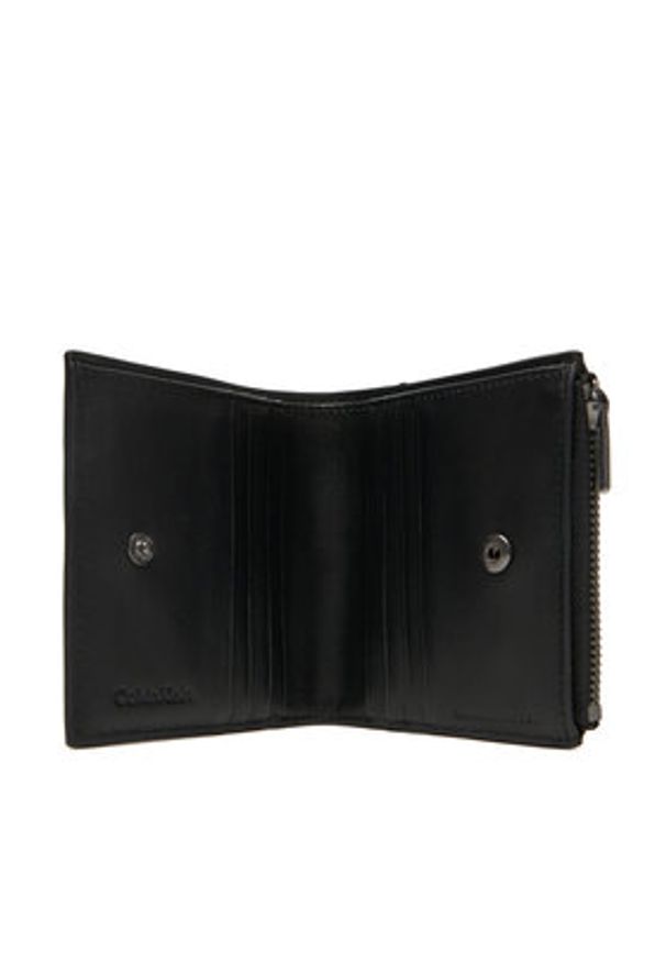 Calvin Klein Duży Portfel Męski Sculpted Impression Compact Zip LV04G1074G Czarny. Kolor: czarny. Materiał: skóra
