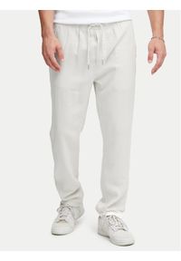 !SOLID - Solid Spodnie materiałowe 21107170 Biały Regular Fit. Kolor: biały. Materiał: len