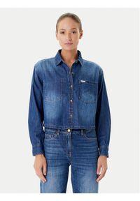 Guess Jeans Koszula jeansowa W5YH0D D5M8A Granatowy Regular Fit. Kolor: niebieski. Materiał: bawełna